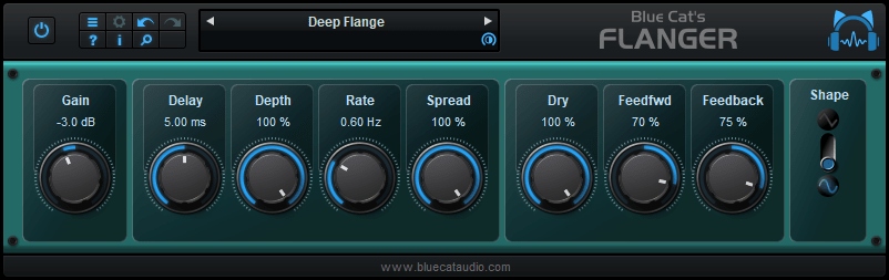 Blue Cat Audio's Flanger User Interface