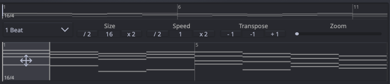 Screenshot showing the previewer section of the reMIDI 4 interface, highlighting the preview and selection controls.