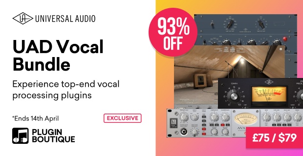 Universal Audio UAD Vocal Bundle Sale, Save 93% at Plugin Boutique