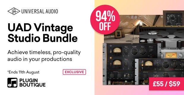 Universal Audio Vintage Studio Bundle Sale, Save 94% at Plugin Boutique