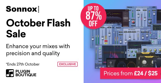 Sonnox October Flash Sale, Save up to 87% at Plugin Boutique