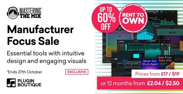 Mastering The Mix Manufacturer Focus Sale, Save up to 60% at Plugin Boutique